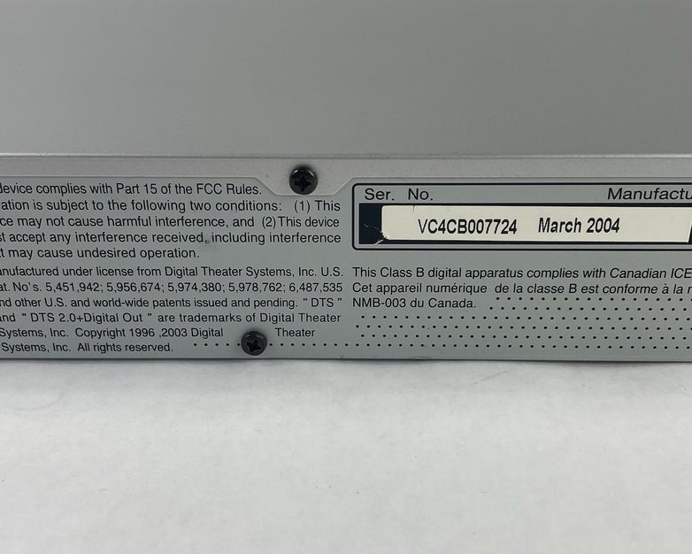 Panasonic DVD-S27 DVD CD Player in Silver No Cables No Remote