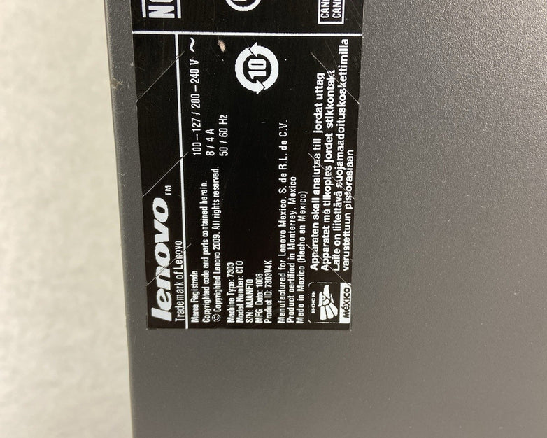 Lenovo M58e SFF Intel Core 2 Duo E7500 2.93GHz 2GB RAM No HDD No OS