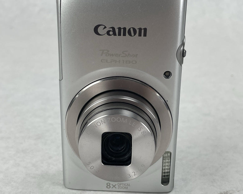 Canon PowerShot ELPH 180 Camera 20MP 8X Zoom Tested Works No Battery No Charger