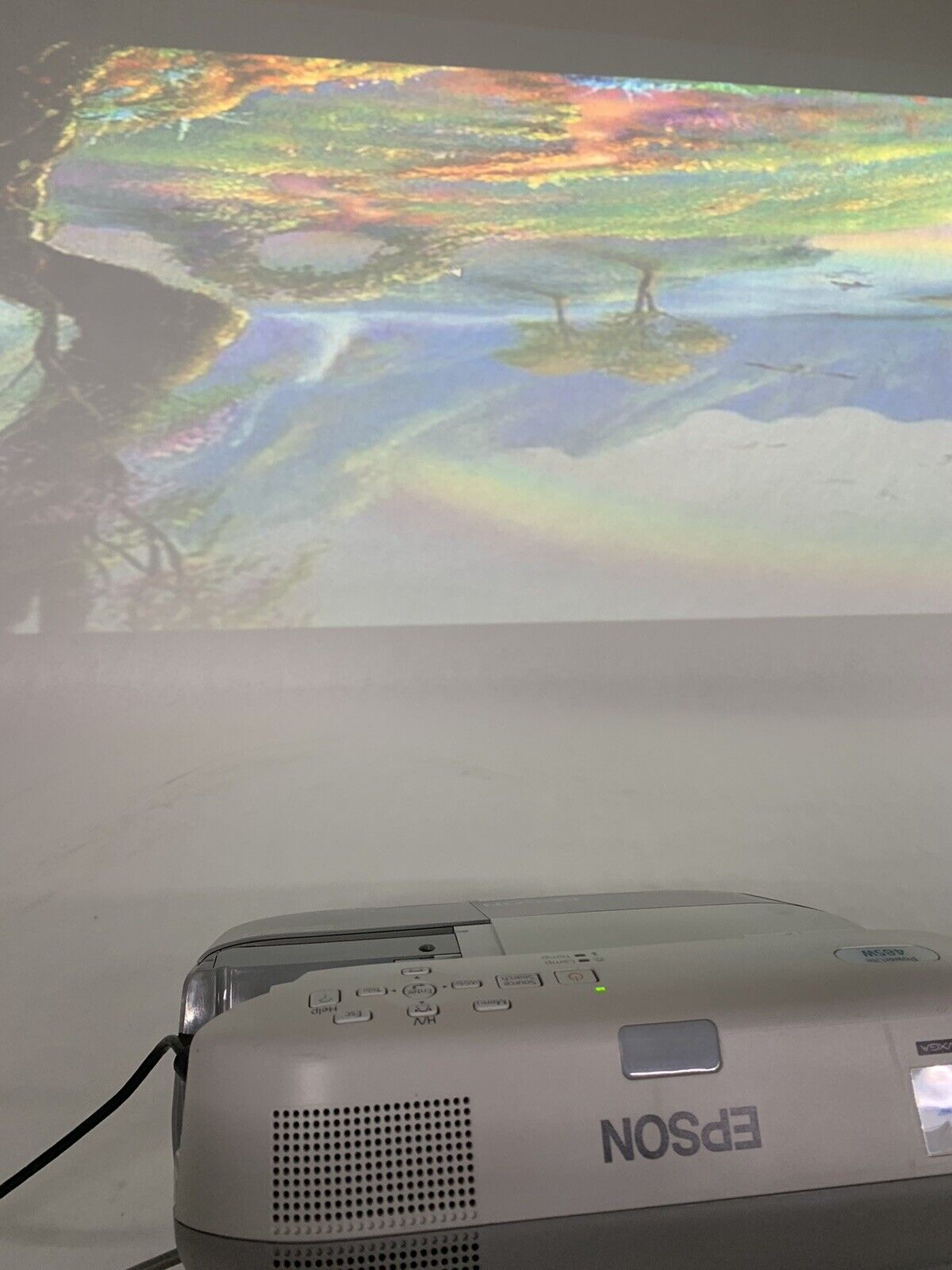 Epson H454A 485W Projector - Tested and Missing Port Cover