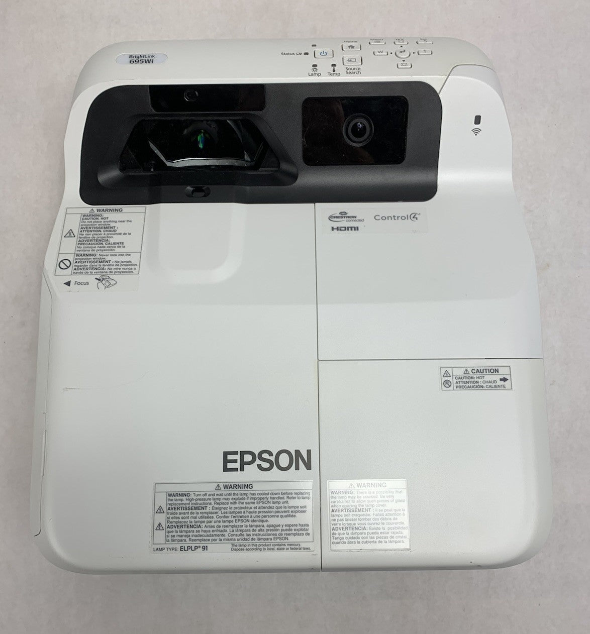 Epson PowerLite 695Wi H740A LCD Lamp Projector 828 Lamp Hours - No Remote5