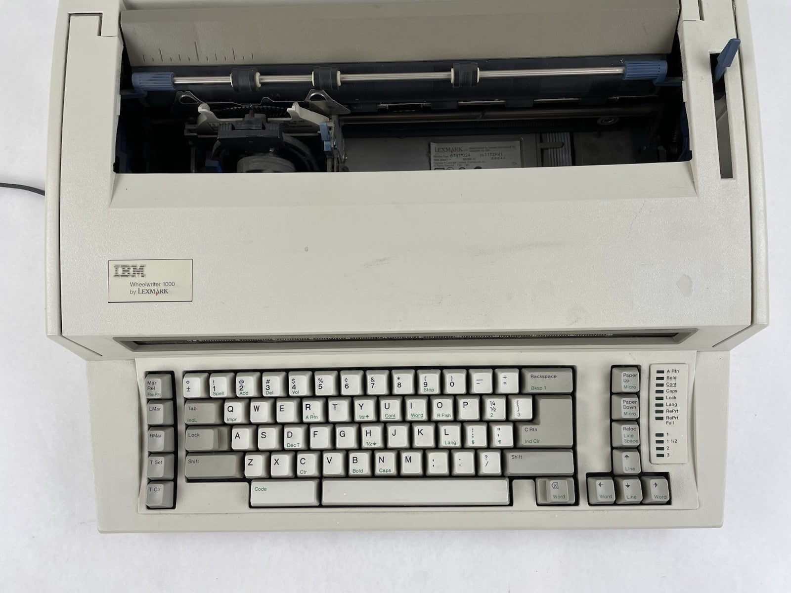 IBM Personal Wheelwriter 1000 6781-024 Electronic Typewriter No Ribbion Tested