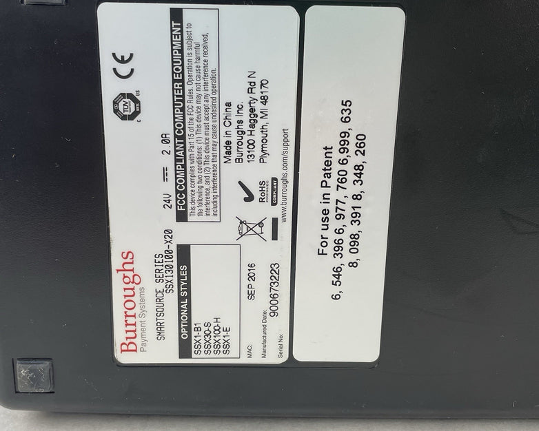 Burroughs SmartSource Expert Check Reader SSX130100 X20