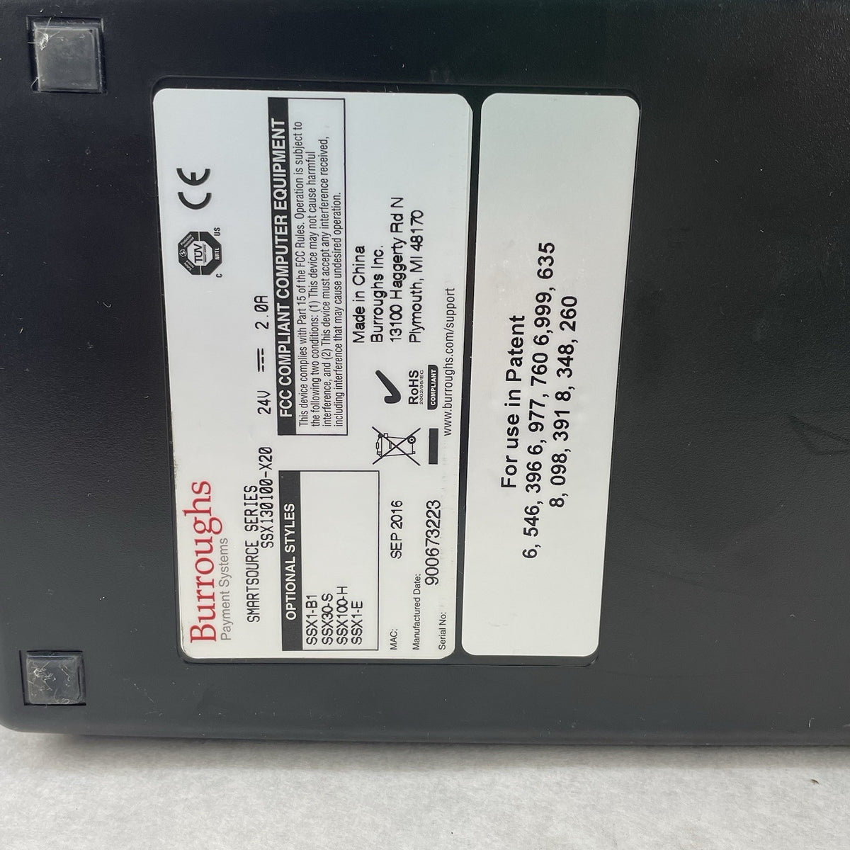 Burroughs SmartSource Expert Check Reader SSX130100 X208