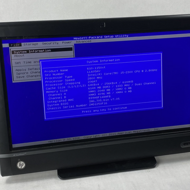 HP TouchSmart 610-1150XT AIO Intel Core i5-2300 2.8GHz 6GB RAM No HDD No OS