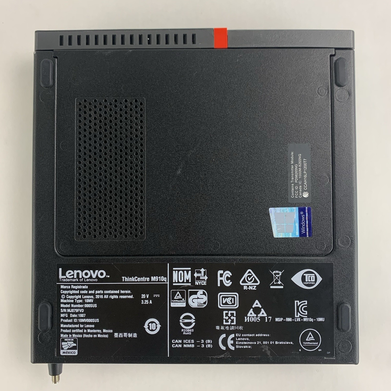 Lenovo M910q i5-7500T 2.7 GHz 8 GB RAM No SSD/HDD No OS No AC Adapter No Ant6