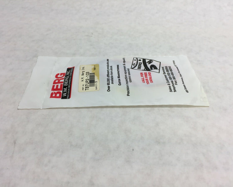 W.M. Berg O-Ring TB7UP2-103  Factory Sealed Package of 5  NOS