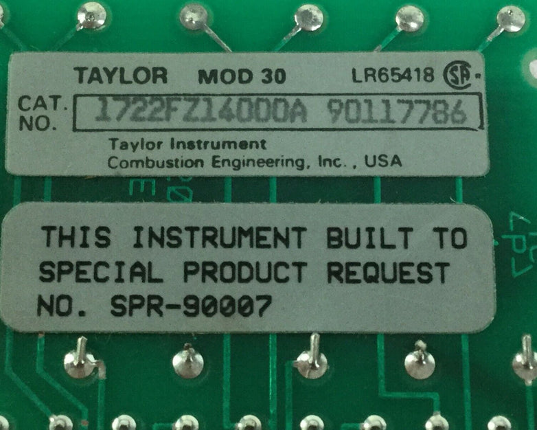 Taylor 1722FZ14000A  REV AB  MS4112  90117721  MOD 30  LR65418  SPR-90007