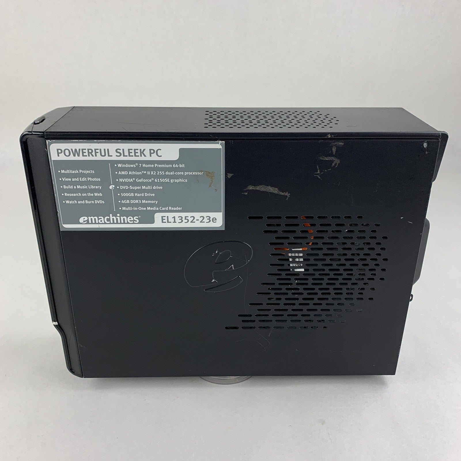 eMachines EL1352-23e SFF AMD Athlon II x2 255 3.10 GHz 4 GB RAM No HDD No OS