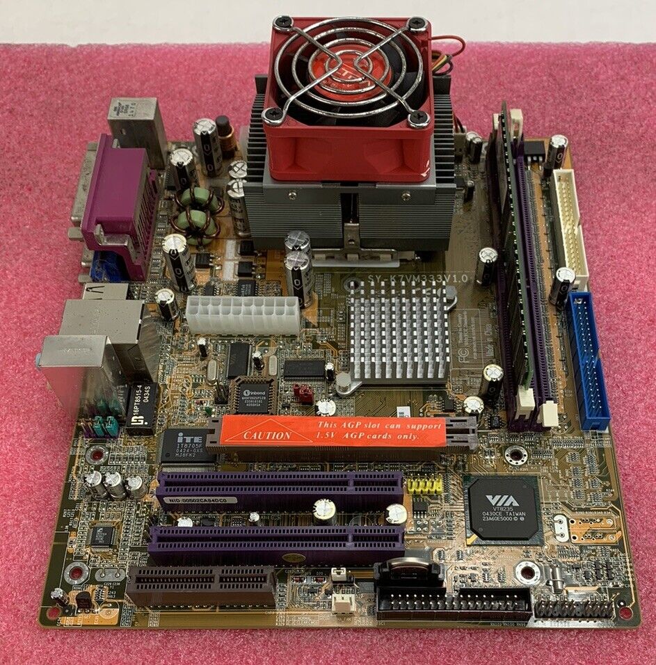 SOYO SY-K7VM333 Motherboard mATX AMD Sempron 2500T 1.75GHz 256MB RAM w/ Shield