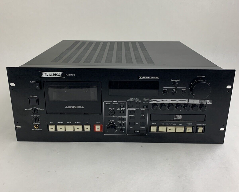 SuperScope PAC770U Professional Sound System Mixer CD Player Tested Mic 1 Bad