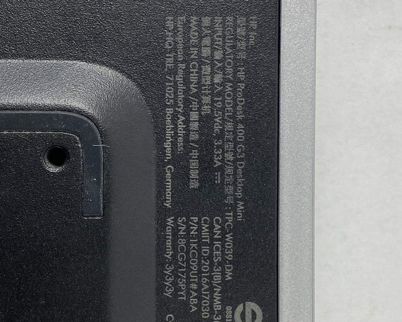 HP ProDesk 400 G3 Micro Intel Core i5-7500T 2.7GHz 8GB RAM No HDD/OS/AC