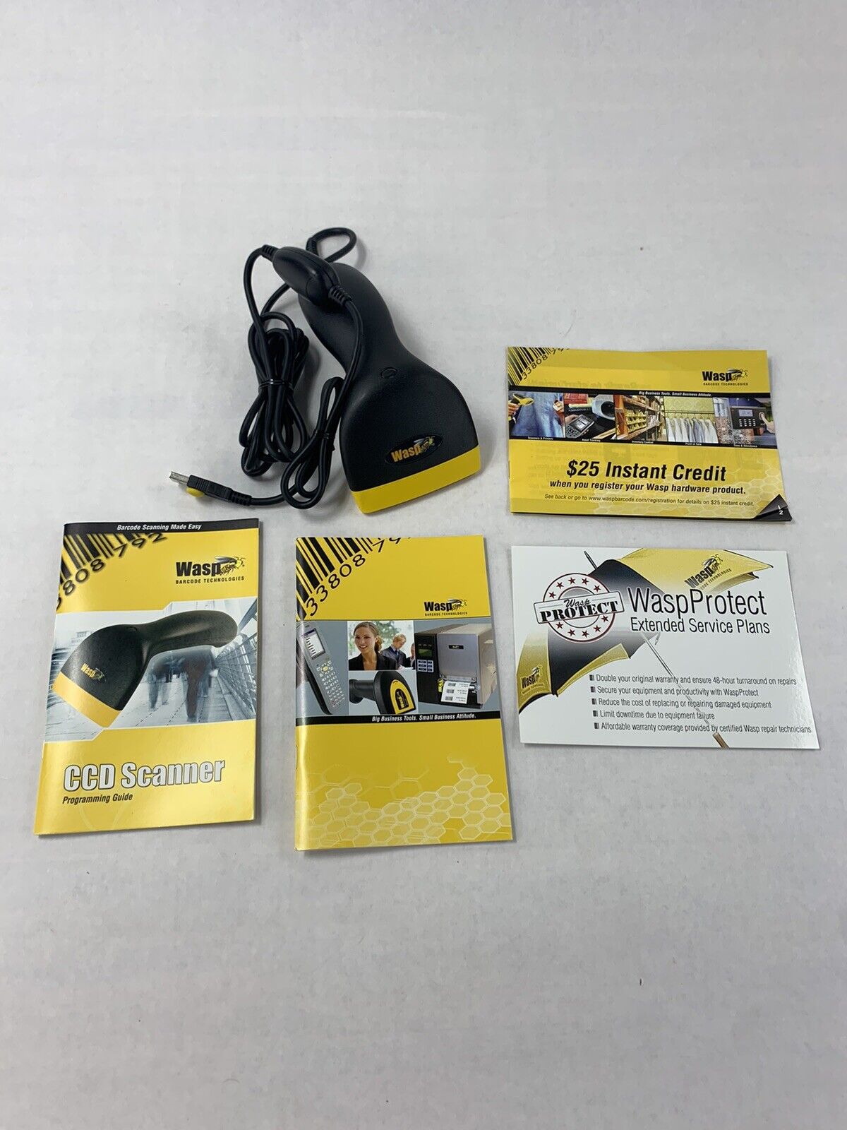 WASP WCS3905 Handheld Laser Barcode Scanner with USB Cable New