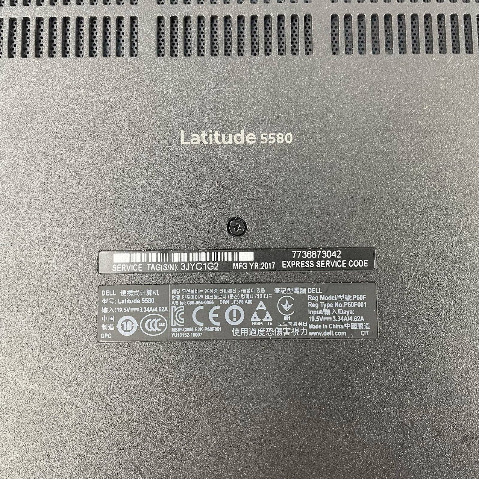 Dell Latitude 5580 15.6" i5-7440HQ 2.8GHz 8GB RAM No SSD/OS/AC - Bad Hinge Cover18