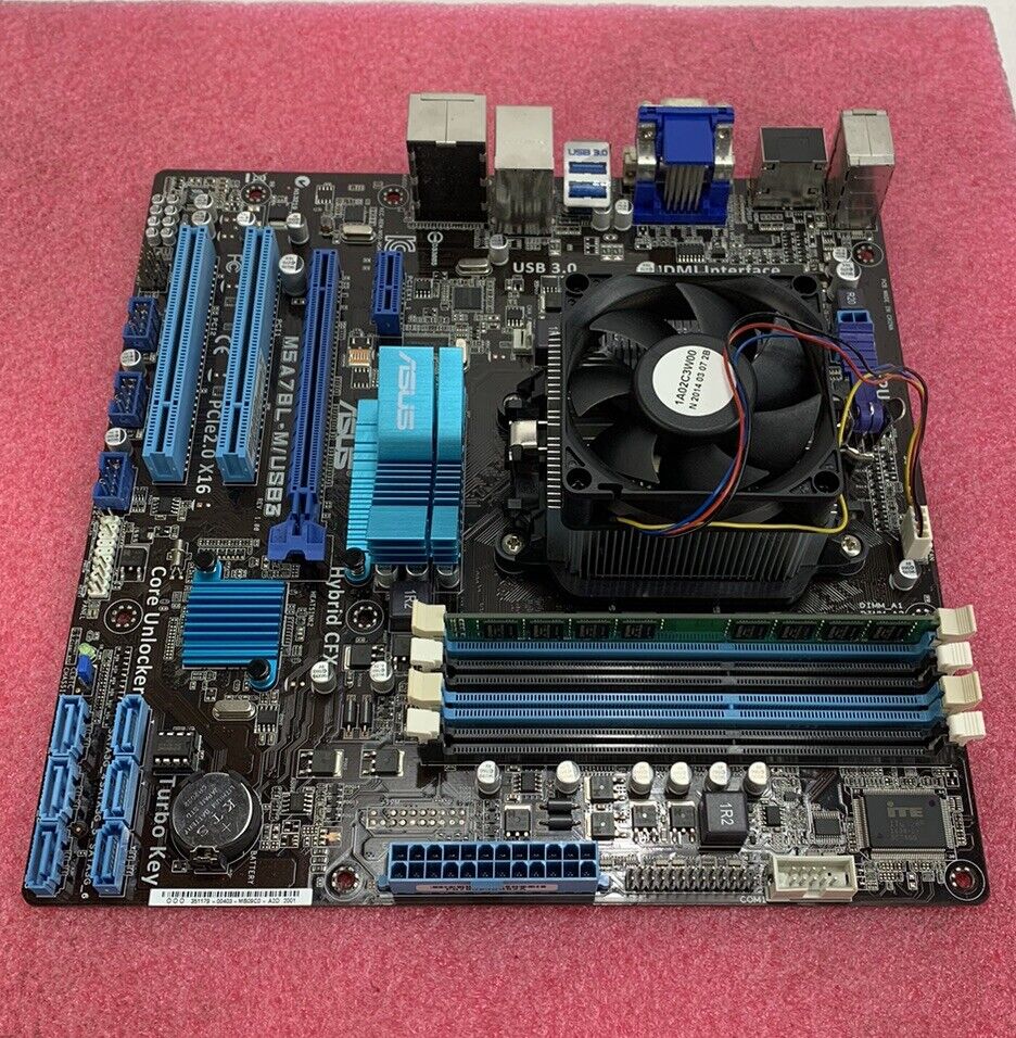 ASUS M5A78L-M/USB3 Motherboard AMD FX-4300 2.8GHz 8GB RAM w/Shield