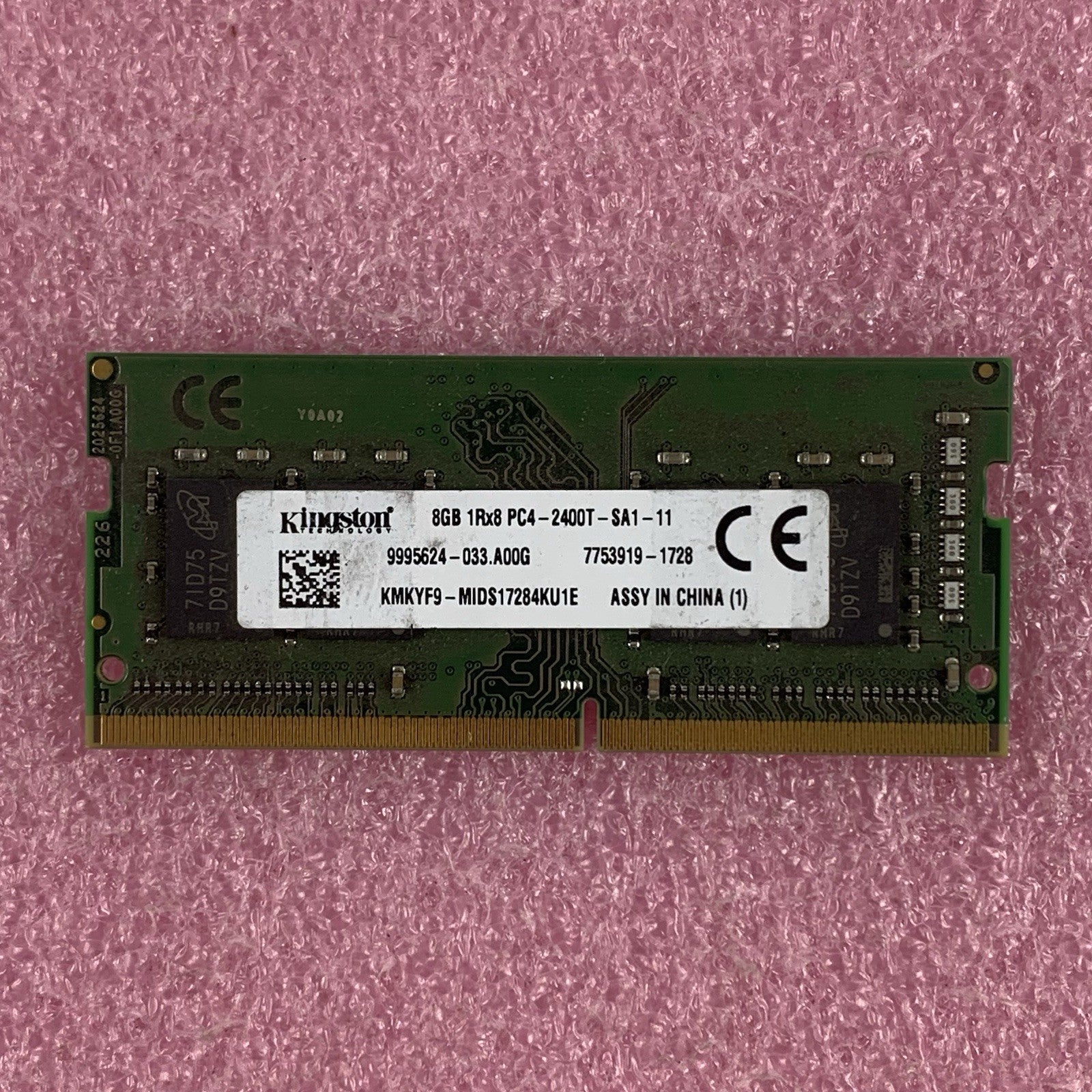 Kingston 9995624-033.A00G 8 GB DDR4 SO-DIMM PC4-2400T 260-Pin Laptop Memory Ram1