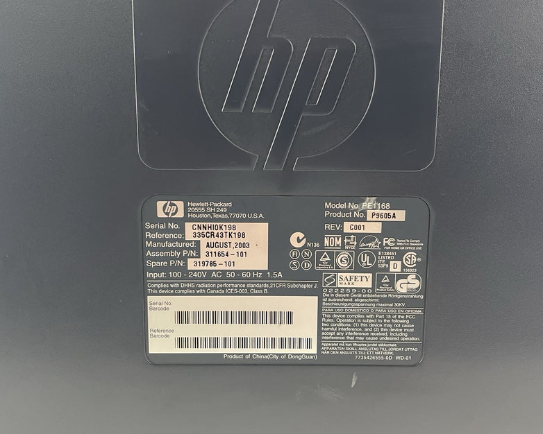 HP Pavilion mx703 PE1168 17" Flat CRT Tube VGA Color Computer Monitor