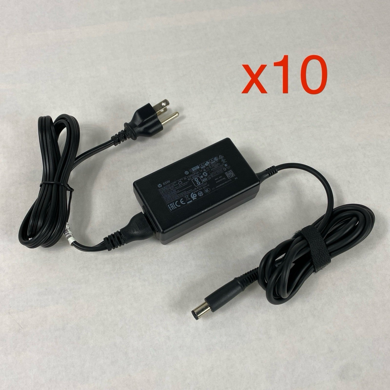 HP TPN-LA16 65W 19.5V 3.33A 7.4mm Laptop AC Adapter w/ Power Cord (Lot of 10)