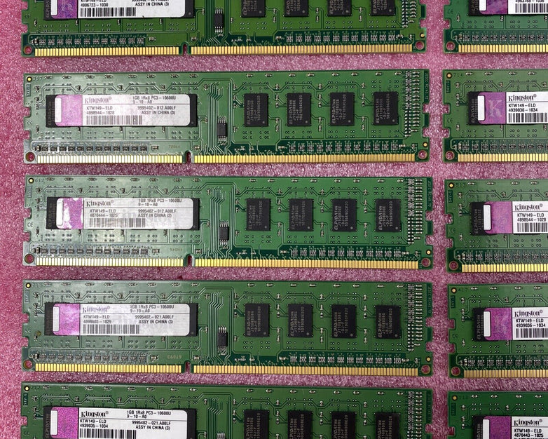 Lot ( 10 ) 1GB Kingston KTW149-ELD Desktop Memory PC3-10600U DDR3 1RX8