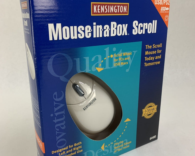 Kensington Mouse-in-a-Box Scroll USB/PS2 Mouse PC/Mac 64480 New OEM