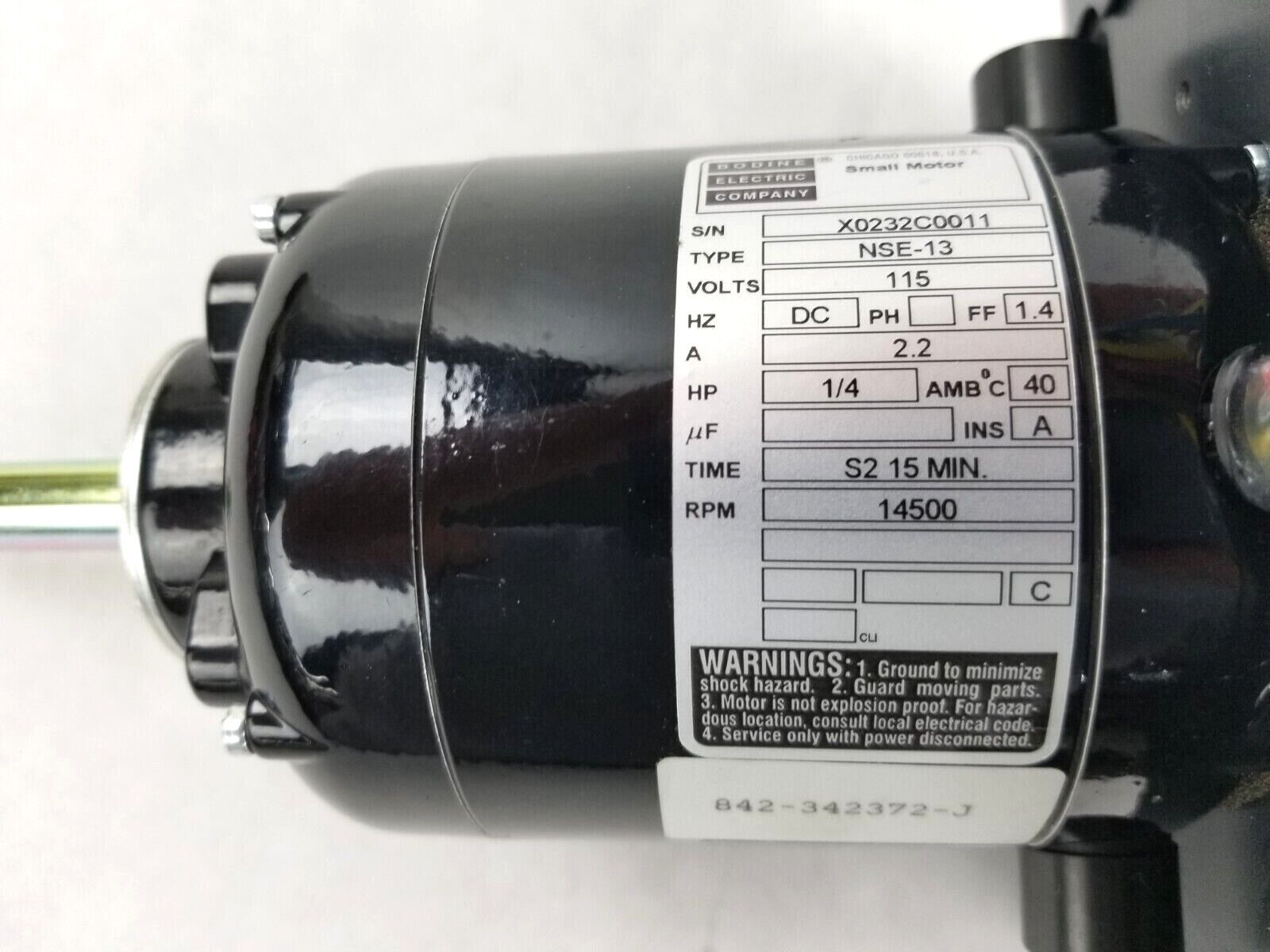 Bodine NSE-13 14500 RPM Small Motor 1/4 HP 115V