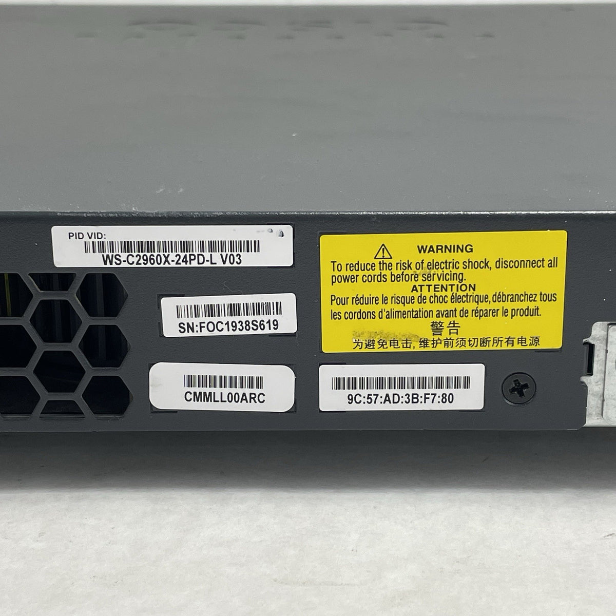 Cisco WS-C2960X-24PD-L V03 Tested & Reset No Rack Ears8