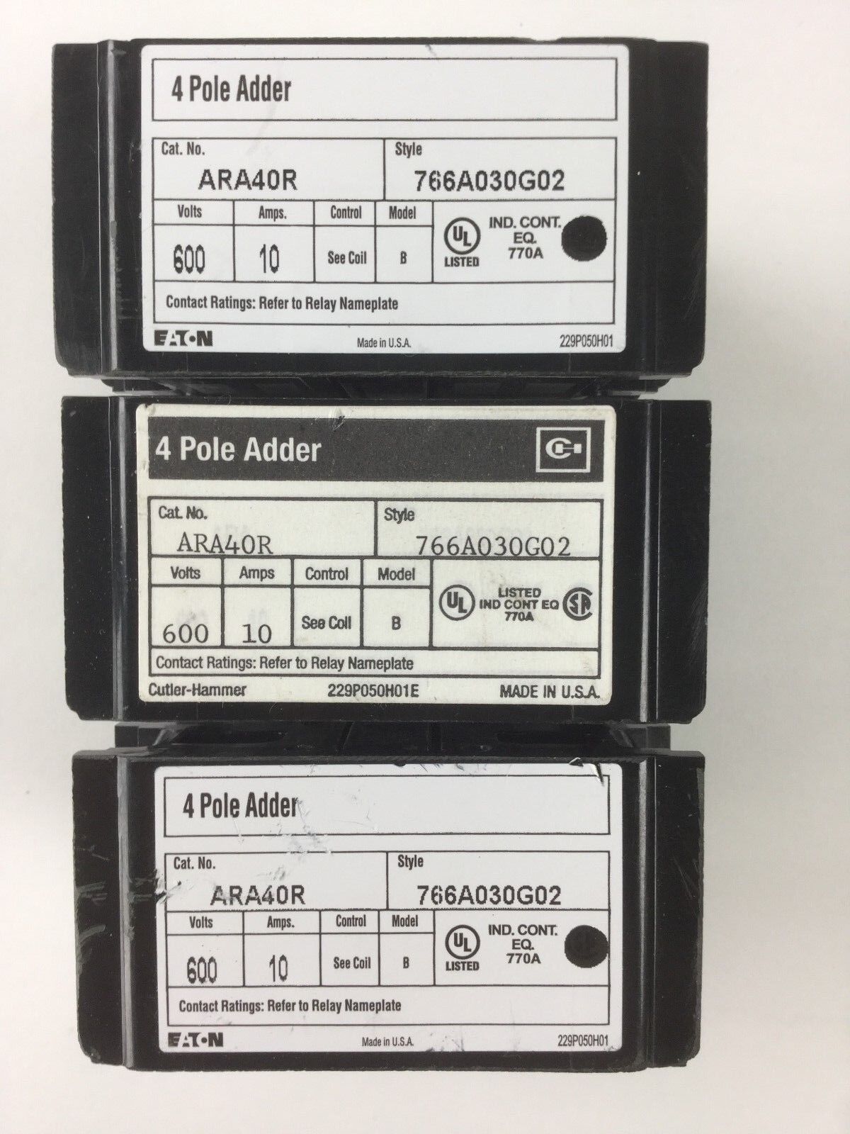EATON 4 Pole 766A030G03 (Lot of 3)