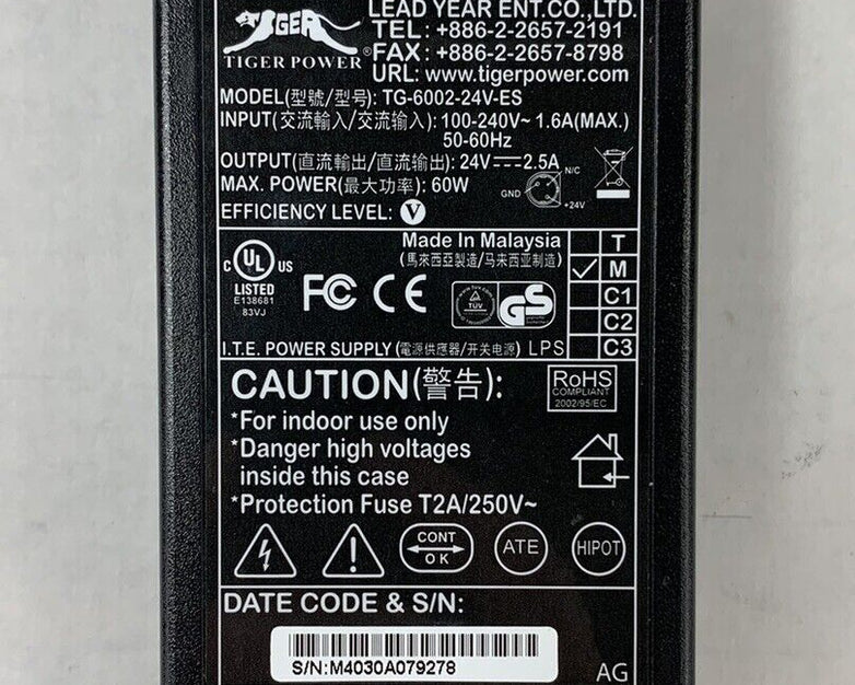 Tiger TG-6002-24V-ES Power Supply (Lot of 2)