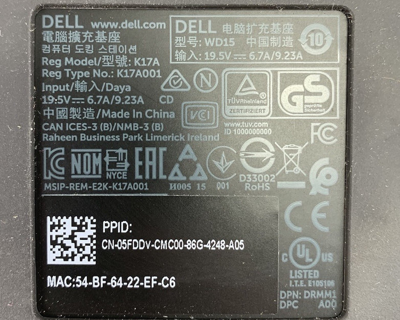 Dell K17A001 USB-C Docking Station (Lot of 2)