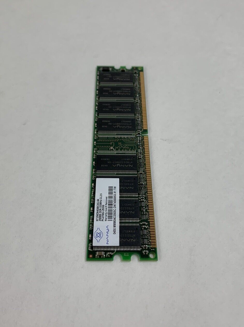 38x256MB Nanya NT256D64S88C0G-6K PC2700U-25330 1Rx8 333MHz CL2.5 184pin 2.5V DDR