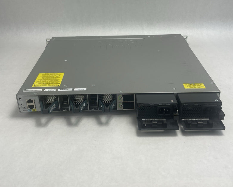 Cisco WS-C3850-48P-S 48 V02 Port Switch 2x 1100W PSU Tested & Reset