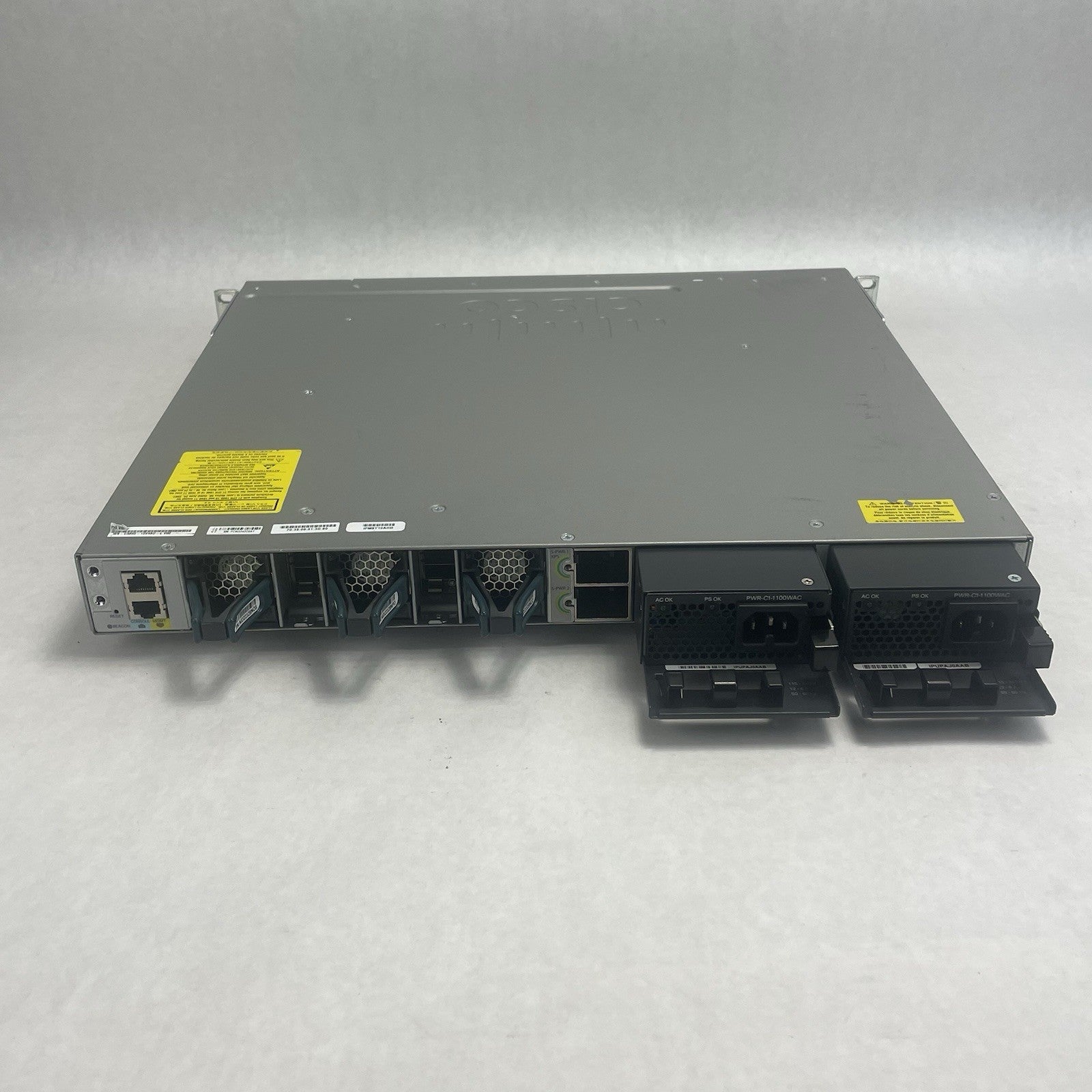 Cisco WS-C3850-48P-S 48 V02 Port Switch 2x 1100W PSU Tested & Reset6