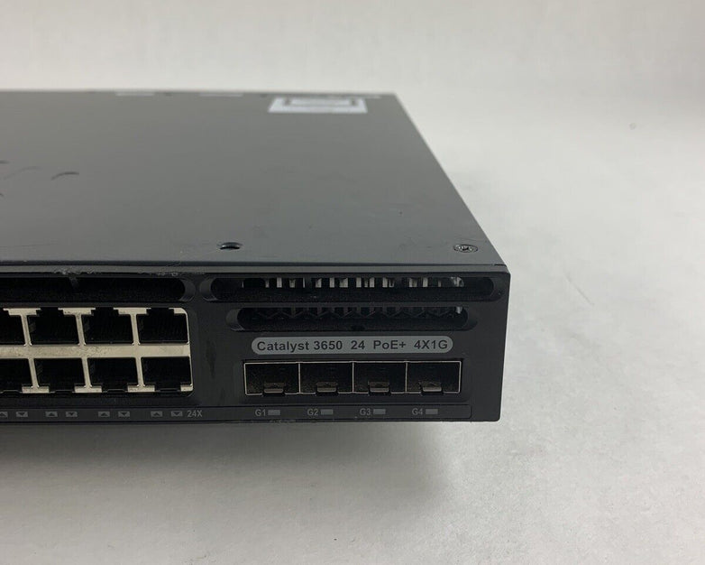 Cisco WS-C3650-24PS 24-Port Gigabit PoE Switch Managed Tested