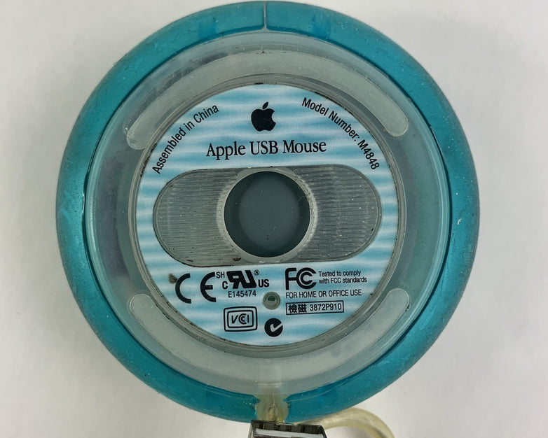 Vintage Apple M4848 USB Cyan Mouse - Tested