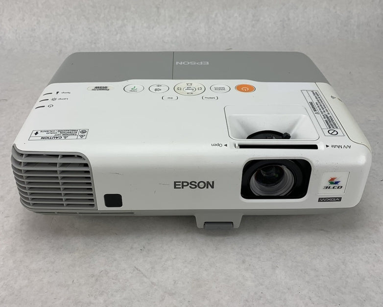 Epson H388A PowerLite 915W Projector 757 Lamp Hours No Remote - Yellow Display