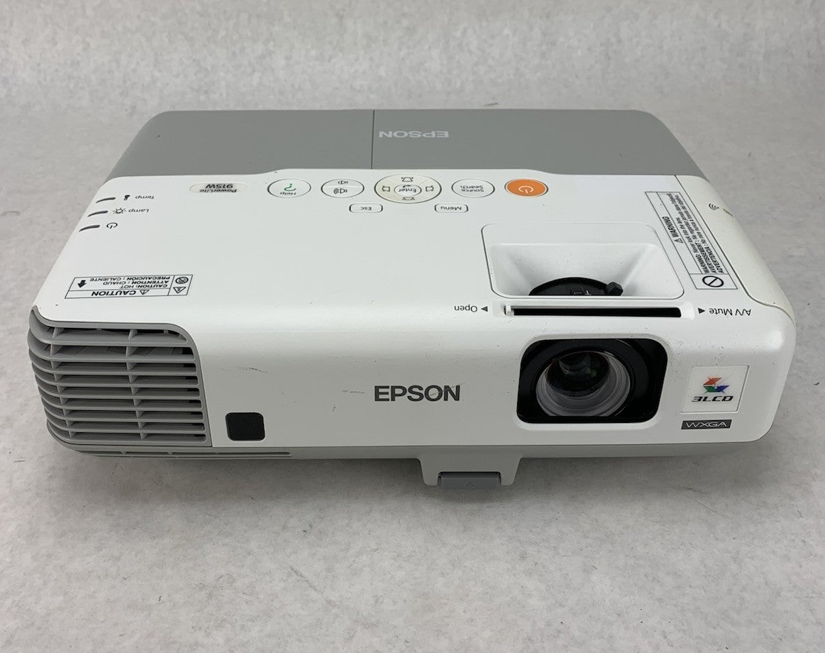 Epson H388A PowerLite 915W Projector 757 Lamp Hours No Remote - Yellow Display1