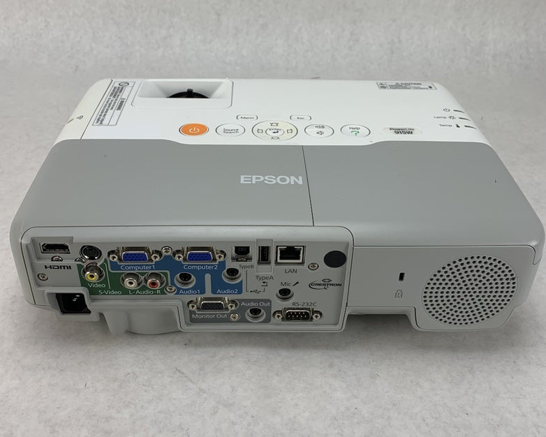 Epson H388A PowerLite 915W Projector 757 Lamp Hours No Remote - Yellow Display