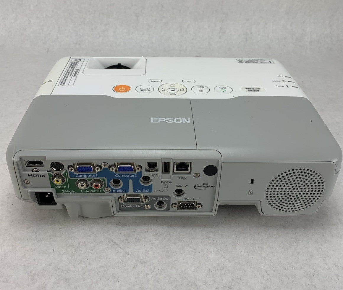 Epson H388A PowerLite 915W Projector 757 Lamp Hours No Remote - Yellow Display3