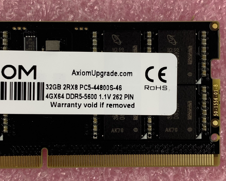 Axiom 47071-87860 32GB 2RX8 DDR5-5600 PC5-44800S-46 4GX64 2Rx8 Laptop Ram Memory