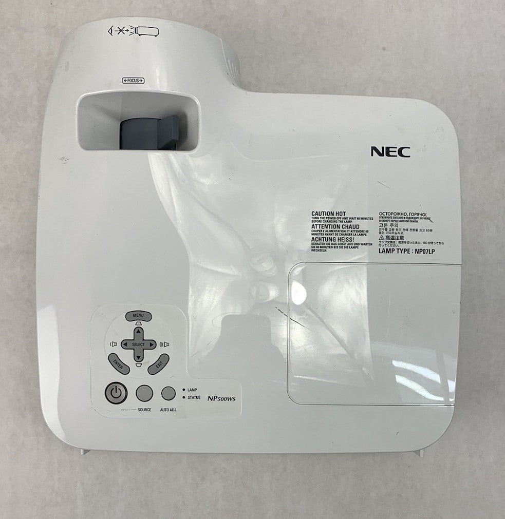 NEC NP500WS LCD Projector 537 Lamp Hours