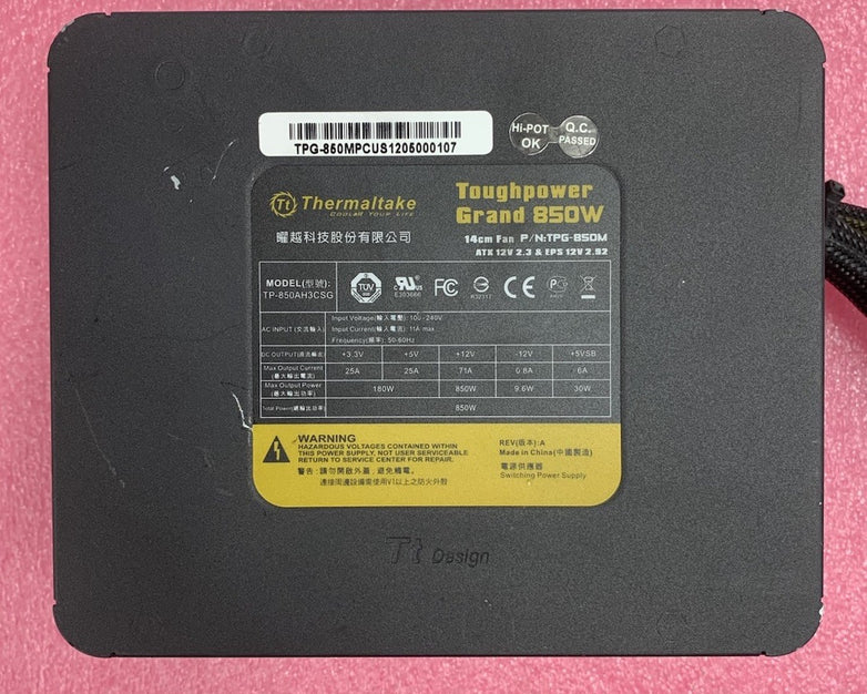 Thermaltake TP-850AH3CSG Toughpower Grand 850W Power Supply -No Peripheral Cords