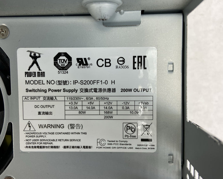 In Win BP655 Mini-ITX Tower Computer Case Power Man IP-S200FF1-0 H 200W PSU