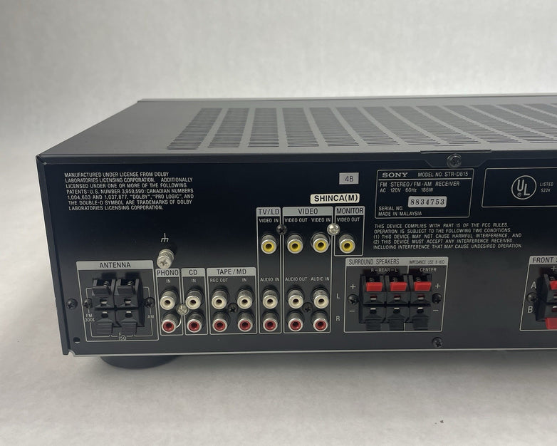 Sony STR-DE615 5.1 A/V Receiver 100W Dolby Digital DTS AM/FM Digital Tuner