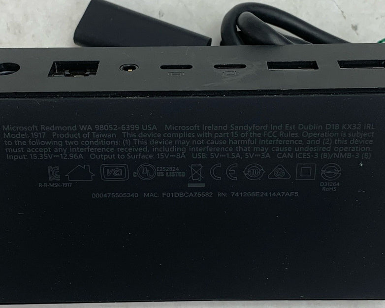 Microsoft 1917 Surface Docking Station - No AC Adapter Power Supply