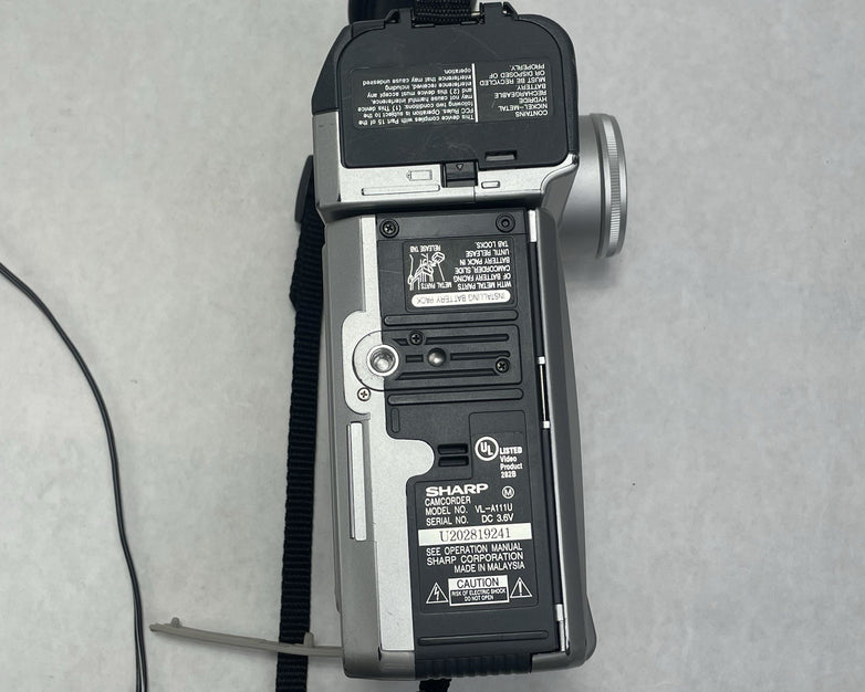 Sharp Viewcam VL-A111U 8mm Camcorder Silver 16x Zoom 2.5" LCD AC Adapter