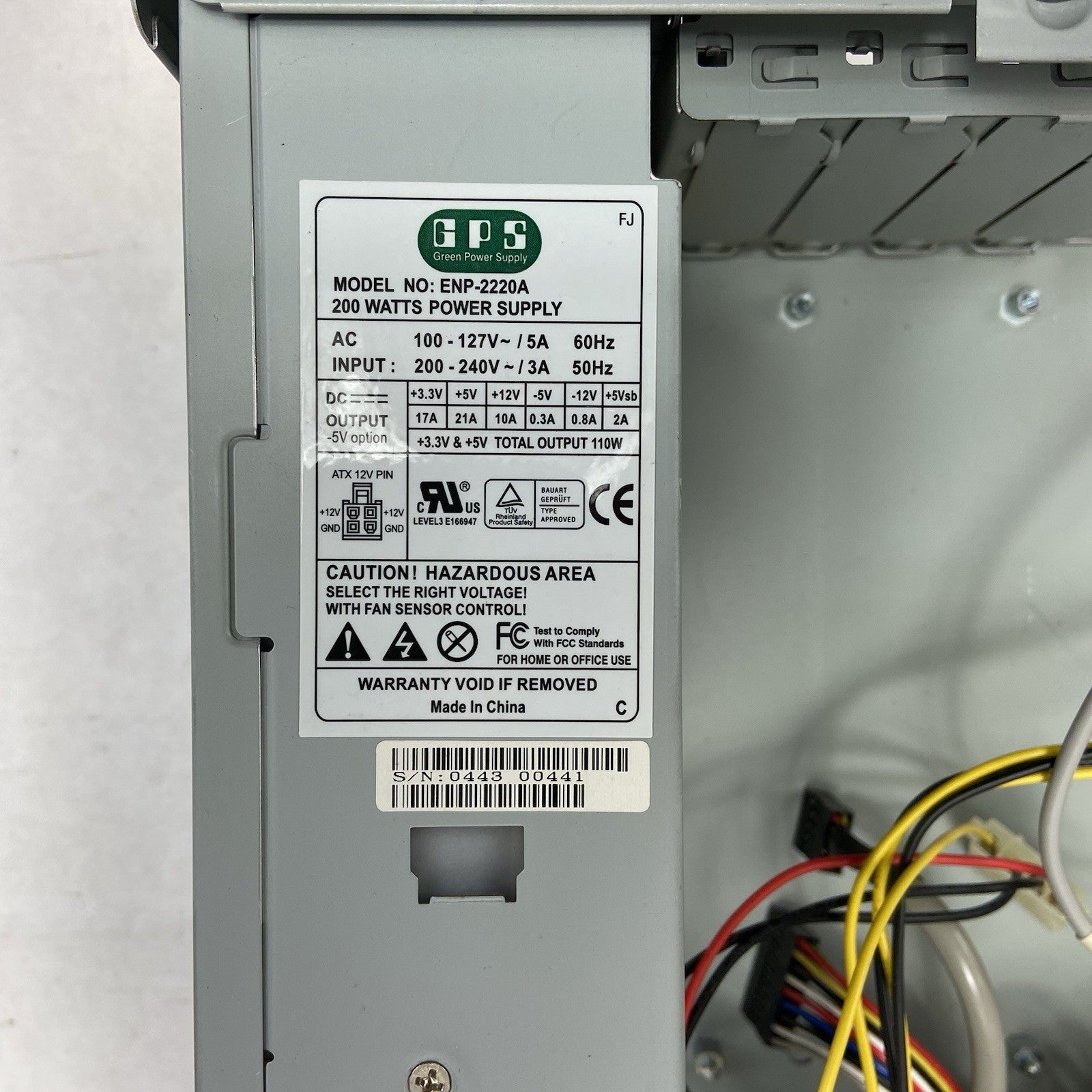 MPC ClientPro D845GRG-HYB Desktop Computer Case GPS ENP-2220A 110W PSU10