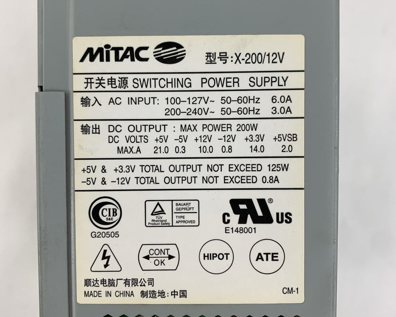 Mitac X 200/12V Switching Power Supply - Tested