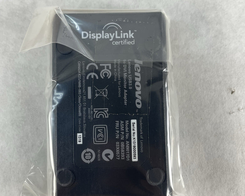 Lenovo USB 3.0 to DVI / VGA Monitor Adapters P/N: 0B47072 Lot of 2