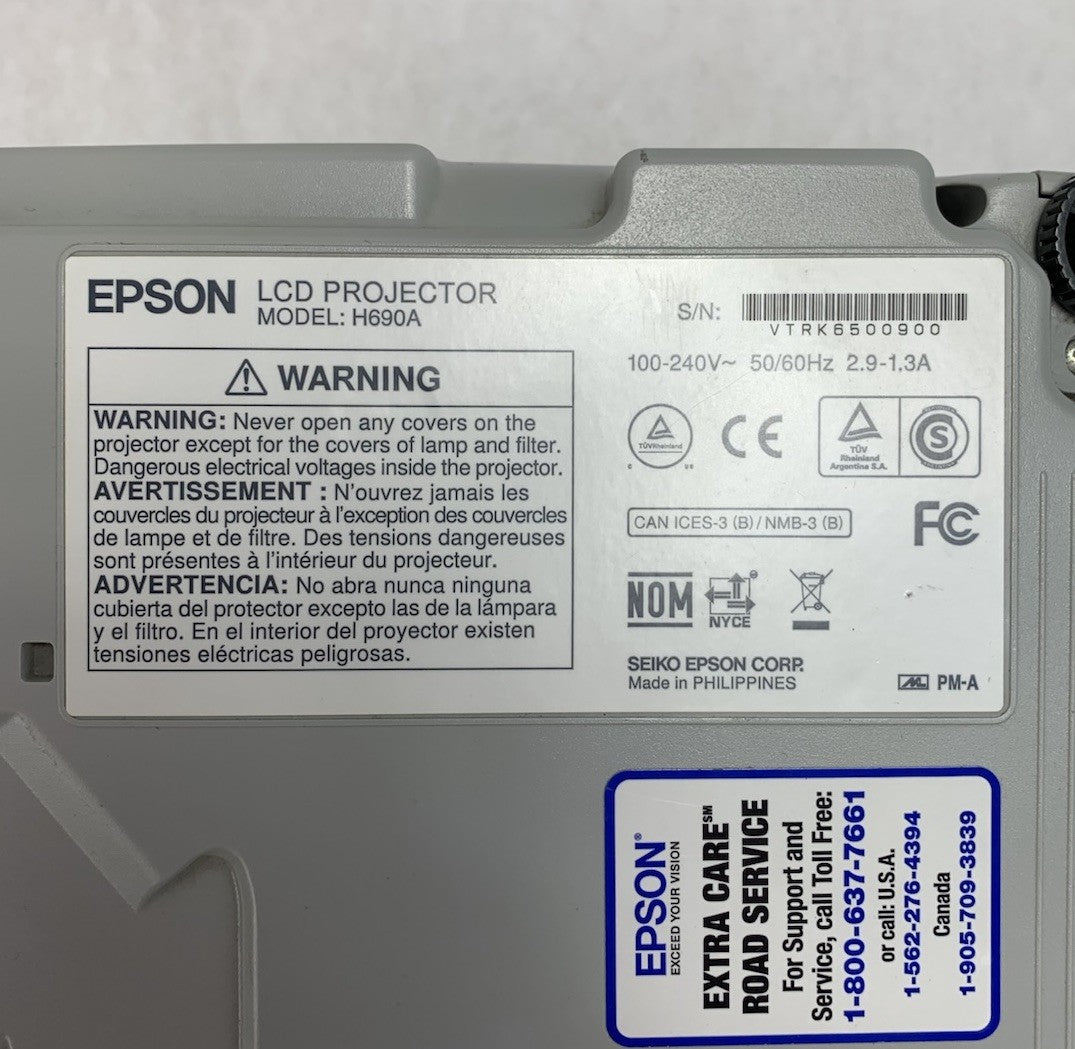 Epson PowerLite W29 H690A LCD Lamp Projector 1131 Lamp Hours - No Remote8