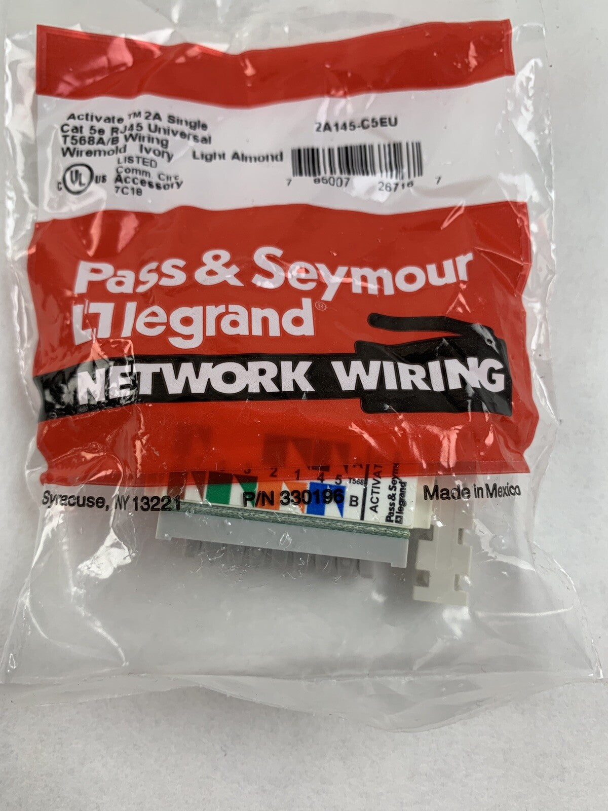 Pass & Seymour 2A145-C5EU Activate 2A Single Cat 5e RJ45 Wiremold Ivory Lot of 2